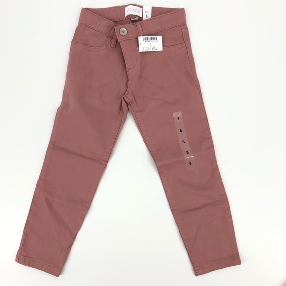 Children's Place Girls Mauve Pink Zip Front Adjustable Jeggings Size 5 NWT - Picture 6 of 6